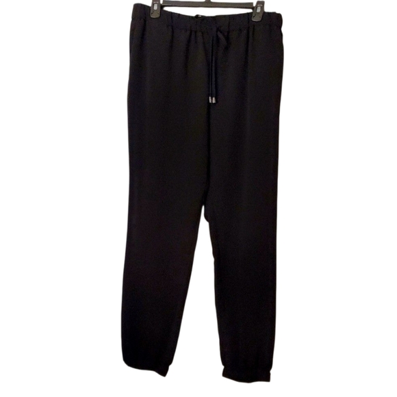 Vince Camuto Womens Black Lounge Joggers Wide Leg Elastic Cuff Drape Pant Size M - Picture 1 of 8